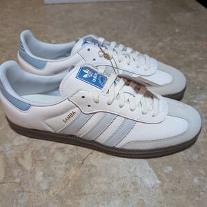 Adidas originals Samba OG (2023)Classic Leather White-hallo Blue Men Size 9 New